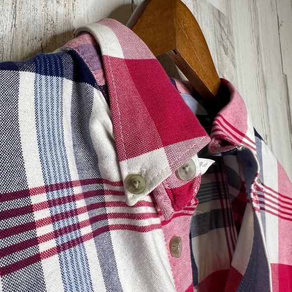 Twenty X The Wrangler Jean Co Men's Plaid Button Down Shirt Pink White Size L - Picture 4 of 12